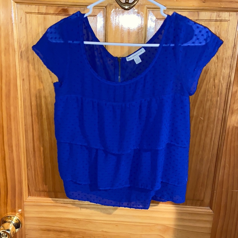 Cobalt polka dot top